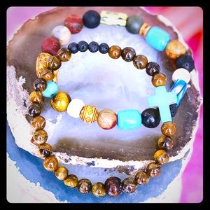 Set stack 2 bead bracelets
